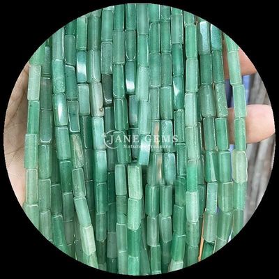 สีเขียวธรรมชาติ Aventurine อินเดีย Agate หินแท้ กลีบข้อมือสําหรับเครื่องประดับ DIY และการรักษา