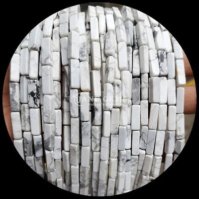 หินแท้ธรรมชาติ กลีบทรงสี่เหลี่ยม ลํามะนาว เจด ฮาวไลท์ สายลอยสําหรับ DIY