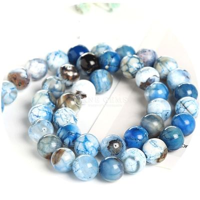 สีเล่ห์เรียบทรงกลม สายข้อมูลกระสุนลอย หลากหลายน้ําแข็ง Agate สําหรับการทําเครื่องประดับ