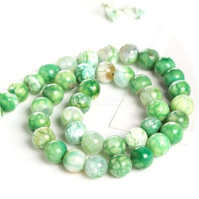 สีเล่ห์เรียบทรงกลม สายข้อมูลกระสุนลอย หลากหลายน้ําแข็ง Agate สําหรับการทําเครื่องประดับ
