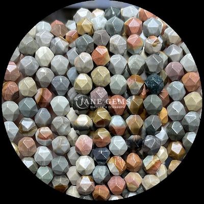 พระอัญมณีหลายสีและเส้นหินทรายสีฟ้าสําหรับการทําเครื่องประดับ DIY