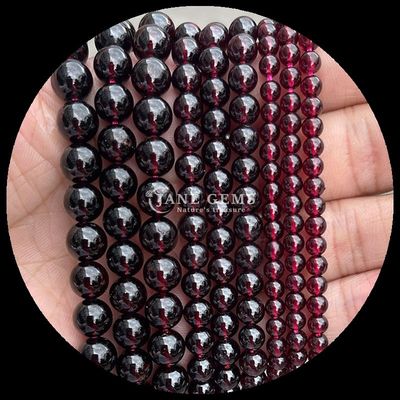 สีสันกลมหินแสนอร่อย ลูกบัวกราเนต มอร์แกนไทท สําหรับเครื่องประดับ การทําข้อมือ DIY สร้อยคอ / แหวนหู
