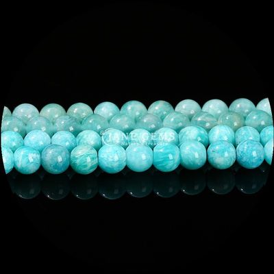 รูปทรงกลม หลากหลายพระหินแท้ธรรมชาติ Labradorite Amazonite สายลอย สําหรับการออกแบบเครื่องประดับ DIY