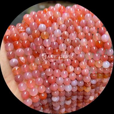 DIY เครื่องประดับ ทํากระบอกหินแท้กลม 8 มิลลิเมตร ในหินแท้เชอรี่ และหลากหลายสายของหินแท้สําหรับหูหู