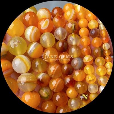 รูปทรงกลม 8 มิลลิเมตร กลมหินธรรมชาติ หลากหลายกลมหินแอนกัต คาร์เนเลียน สีเหลือง สีแอนกัต สีแอนกัต สีแอนกัต