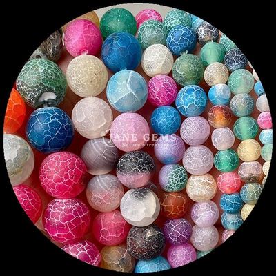 มูลติคอลเลอร์ Agate Beads 8mm ขนาดข้อมูลกระดาษ Natural Gemstone Round Cut Rainbow Weathered Agate สายลอยสําหรับของขวัญ DIY
