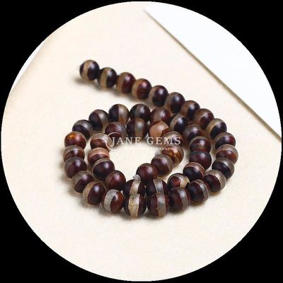 DIY เครื่องประดับ ทําเครื่องประดับที่จําเป็น หลากสี Tibatan Agate Beads สามตา Dzi สายข้อมูลกระสุนโล่งด้วยเทคนิคเคลือบ
