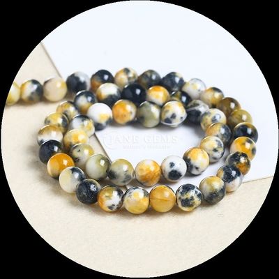 สร้อยข้อมือหินแท้ สีต่าง ๆ สายข้อมือหินแท้ Jade Loose Bead เพื่อยกย่องสไตล์ของคุณด้วยความหรูหราธรรมชาติ