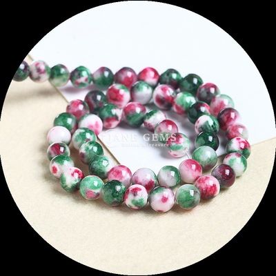 สร้อยข้อมือหินแท้ สีต่าง ๆ สายข้อมือหินแท้ Jade Loose Bead เพื่อยกย่องสไตล์ของคุณด้วยความหรูหราธรรมชาติ