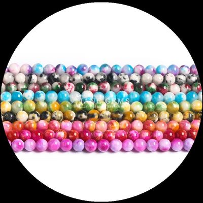 สร้อยข้อมือหินแท้ สีต่าง ๆ สายข้อมือหินแท้ Jade Loose Bead เพื่อยกย่องสไตล์ของคุณด้วยความหรูหราธรรมชาติ